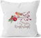 Autiga Kissenbezug Weihnachten Winterwonderland Vogel Rotkehlchen Blumen Misteln Christmas Bird weiß 40cm x 40cm