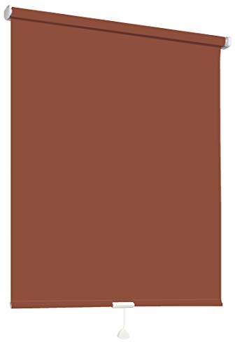 Springrollo Mittelzugrollo Schnapprollo Fenster Rollo Vorhang 16 Farben Breite 62-242 cm Höhe 160 und 230 cm Blickdicht lichtdurchlässig Sonnenschutz Sichtschutz Blendschutz (122 x 160 cm Braun)