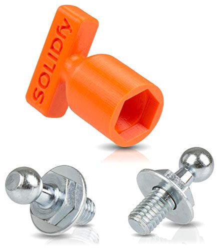 SOLIDfy® - [2x] verstärkte Kugelzapfen für Gasdruckfeder Heckklappe 10mm Kugel M8 Gewinde