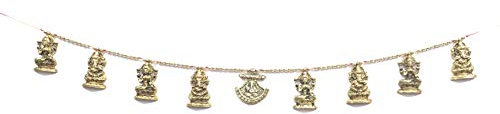 athizay golden Toran Metal for Door Decor hangings Puja Havan lakshmi ganesh laxmi ganesha ganpati for Entrance Gate Decoration (Gold)