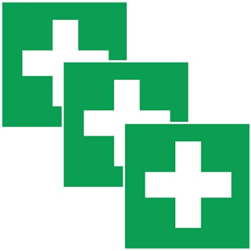 3X Aufkleber ERSTE Hilfe Schild Hinweis Warnaufkleber Medizin Verbandskasten