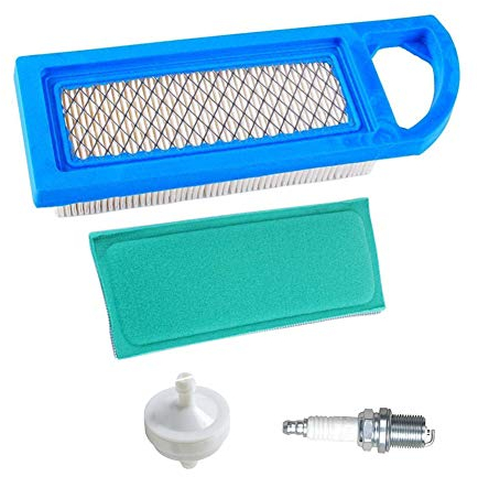 Carkio Filtre à air pré-nettoyant, bougie d'allumage, filtre à carburant de replacement Compatible with Briggs & Stratton 698083 697153 697014 797008 Intek 15,5 et 17–17,5 HP Tracteur