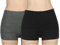 iloveSIA 2pack Damen Hohe Taille Baumwoll Shorts – Weich & Atmungsaktiv, Bequemer Stretch für Aktive & Freizeitkleidung, Größen Schwarz+grau M