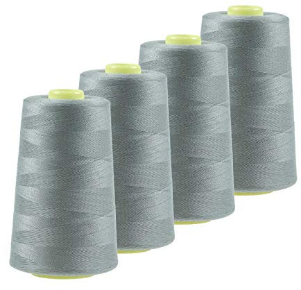 4 x 4572m Qualitäts Overlock-Garn Overlock-Nähgarn Oeko-Tex Farbe 701-740, Farbe:A737 festergrau