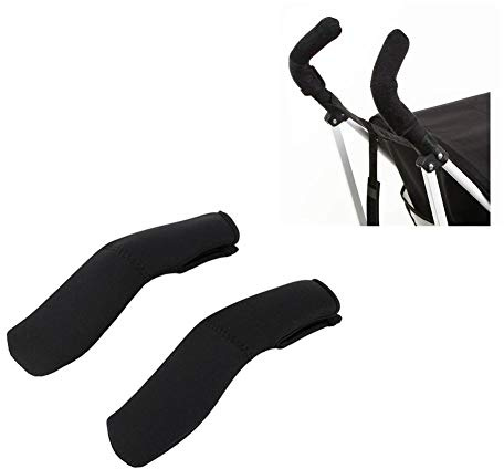 Kinderwagen Griffbezug, Armlehnenhülle aus Kunstleder schwarz für Universalgröße Babytransporter