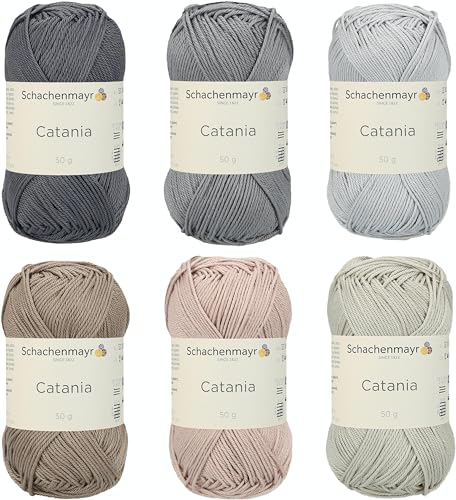 Schachenmayr Catania, Set grau braun Handstrickgarne