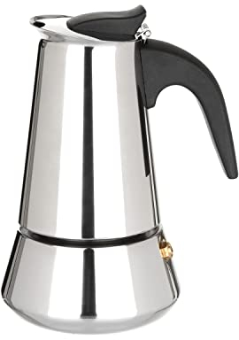 KASANOVA Caffettiera a induzione in Acciaio, da 4 Tazze Nero tè e caffè