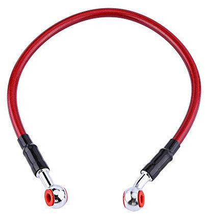 Yctze 45/90cm Tubo olio freno universale sostituzione per moto Tubo carburante Raccordo in acciaio inossidabile(45CM Red) per tubo freno treccia tubo freno 90cm tubo olio freno pitbike latiguillo fren