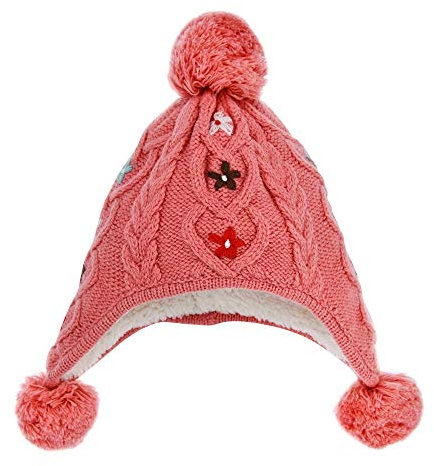 Bondi Mädchen Baby Strickmütze Alpenglück mit Blümchen Stickerei 86365 - Melba Gr. 47