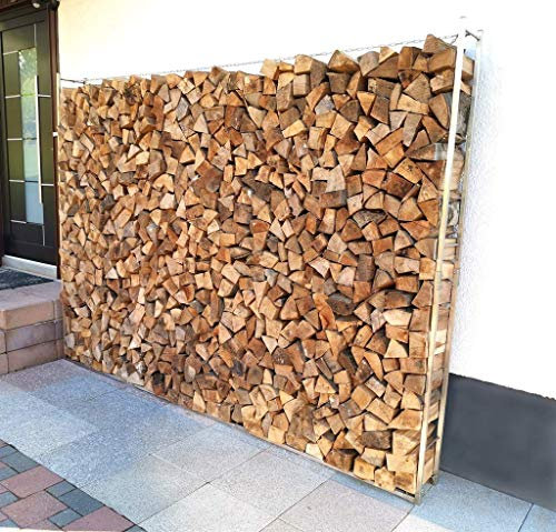 NAMOR Holzstapelhilfe aus Edelstahl Kaminholzregal | Brennholz | Stapelhilfe | Holzstapelhalter | V2A Rostfrei | made in Germany (100 cm (Breite), 200 cm (Höhe))