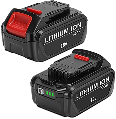 JYJZPB 2 Pezzi 18V 5,5Ah Batteria di Ricambio per Dewalt 18V DCB184 DCB200 DCB182 DCB180 DCB181 DCB201 DCB204-2 DCB204, Sostituzione Batteria per Dewalt