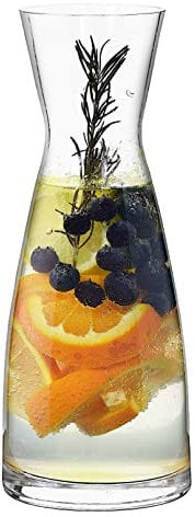 SOLAVIA Clear Glass Wine Water Decanting Carafe 1100ml 1.9 Pints H26cm Decanter Port Brandy Spirits Kitchen Accessory Alfresco Dining