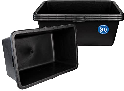 BigDean 3x Mörtelkasten 80 Liter Eckig Miniteich Baueimer - 80 x 48 x 28 cm - Speiswanne Zementwanne Mörtelwanne - Made in Germany - Blauer Engel
