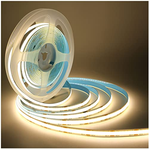 Tyun LED Streifen Licht, COB LED Band DC 12V 320 LEDs/M 5 Meter 1600 LEDs Natürliches Weiß 4000K Strip Lichtband Flexibel Lichtleiste für Garten, Schlafzimmer, Küche Dekoration