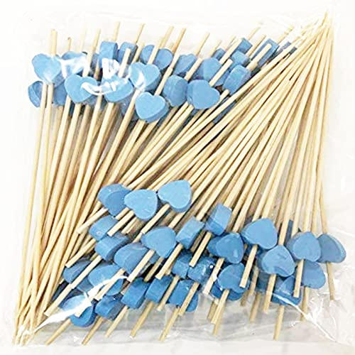 Spldsun 100 PièCes Batons de Cocktail, 12 cm Jetable Bambou Cœur, Cure-Dents en Bois fête Fournitures Brochettes, pour Nourriture Décorée, Verre à Cocktail, Fête d'anniversaire de Carnaval
