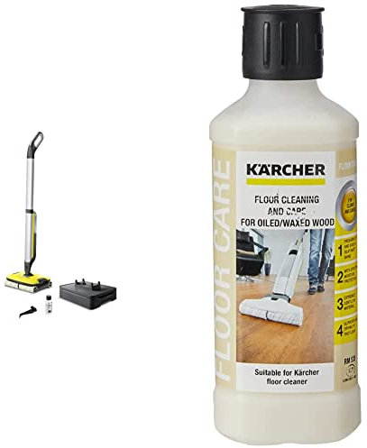 Kärcher Hartbodenreiniger FC 7 Cordless - elektrischer und kabelloser Bodenwischer für 135 qm - müheloses Reinigen bei nur 71 dB in einem Arbeitsgang inkl. Bodenreiniger Holz geölt/gewachst