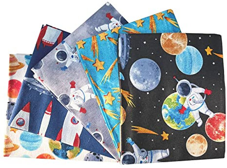 Fabric Palette - Into The Galaxy Fat Quarter Stoffpaket mit 5 Stück, 45,7 x 53,3 cm, 100 % Baumwolle (ideal zum Basteln, Quilten, Wimpelketten, Patchwork, Nähen)