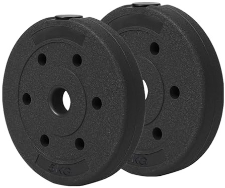 Taeku Bumper Plates, 2 Pieces Plastic Weight Plates Pair for Strength Training, 30mm Bore Dumbbell, Ideal for Home Gym Fitness Workouts