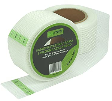 ToolSpace Glasfaserband Gewebeband EXTRA STARK Selbstklebend Glasfasergewebe Spachtelnetz 4,5cm x 20m Fugenband Fiberglass Rissbrucke Füllen von Rissen Reparieren Fugen Armierungsgewebe Armierungsband