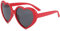 JOVAKIT Polarisierte herzförmige Sonnenbrille für Frauen Vintage Mode Schöne Retro Übergroße Brille UV400 Schutz Linse, 01 Rot/Grau, lenswidth