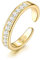 Morfetto 14K Gold Gefüllte Zehenring Für Frauen Hypoallergen - Einstellbare Offene Kleine Ringe Gold Riesige Band CZ Zehenringe Dreireihige Zehenring Goldene Fußschmuck CZ