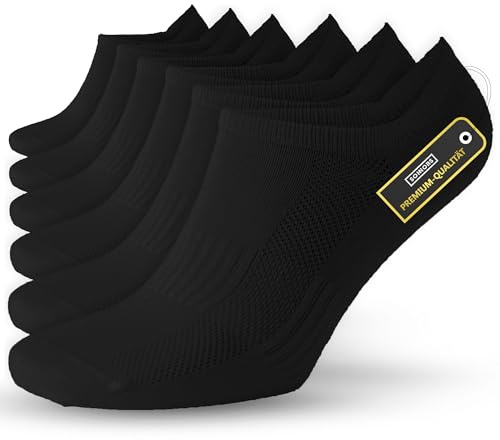 SONNORS 6-Pairs Ankle Socks for Mens Womens - Trainer Socks Breathable Organic Cotton Low Cut Short Anti Blister Running Sock - Black White Gray 4-Sizes