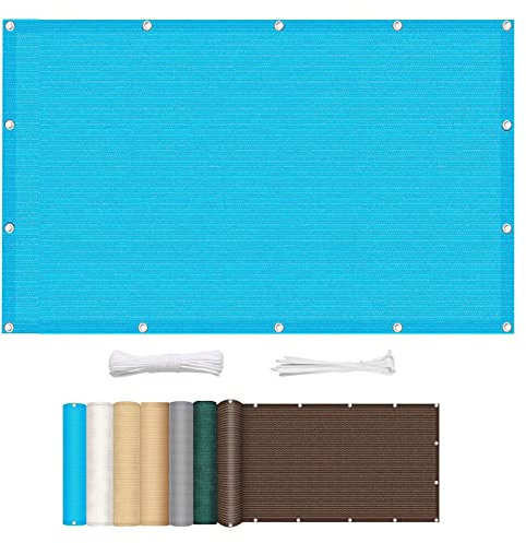 Voile d'ombrage 2.2 x 3 m Protection Solaire en Tissu HDPE Jardin Toile d Ombrage Rectangulaire Kit de Fixation sans perçage pour Jardin Balcon Terrasse, Bleu
