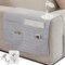 SHUOJIA Armlehnenbezüge,Armlehnenschoner Wasserdichter,mit 6 Taschen für Couch oder Sessel Bett Storage TV Fernbedienung Halterung (Light Grey)