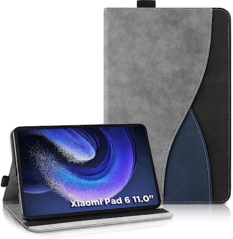 AsWant Custodia per Xiaomi Pad 6/Xiaomi Pad 6 Pro 11 Pollici, Pelle Ultra PU Case con Funzione Stand Tablet Protettiva Xiaomi Pad 6/Xiaomi Pad 6 Pro 11'' (Gray)