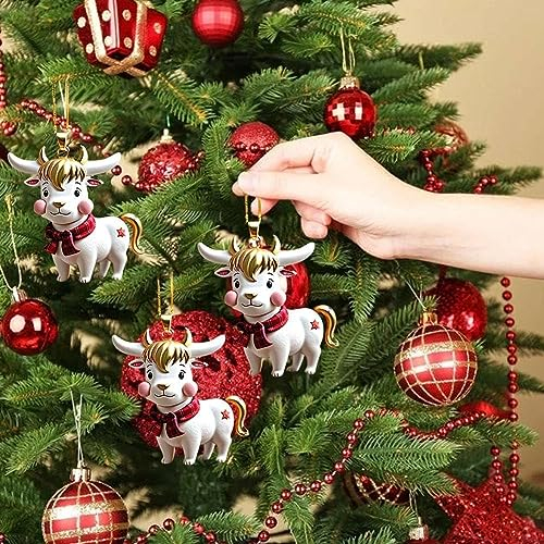 1PCS Bib Kuh Weihnachten Baum Anhänger Santa Hut Hängen Weihnachten Figur Ornament Weihnachten Dekor Baum Dekoration