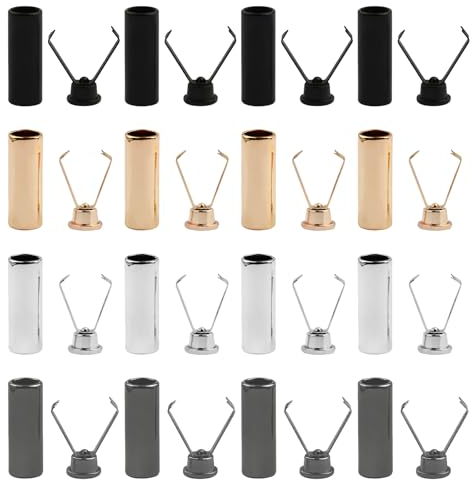 Metall Kordelenden,40 Stück Kordelenden Metall Verschlusskappen Kordelenden 4 Farben Schnürsenkel Endkappen Metall Schnürsenkelspitzen Kordelstopper Für DIY Reparaturen Schnürsenkel Ersetzen