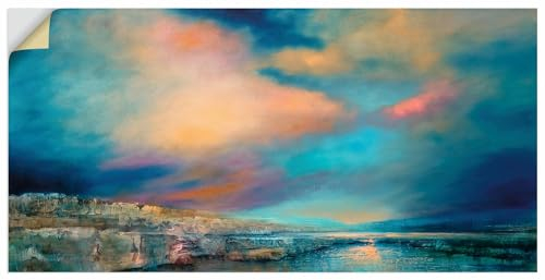 ARTland Wandbild selbstklebende Vinylfolie 100x50 cm Wandtattoo Landschaften Küsten Strand Meer Sonnenuntergang Farbe Stille U4UR