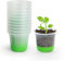 MIXC Anzuchttöpfe 12 Stück 10cm Pflanztöpfe Transparent mit Silikonsockel Wiederverwendbar Blumentöpfe aus Kunststoff für Pflanzen Blumen Gemüse,Grün