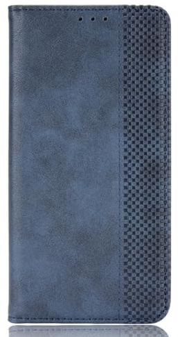 BORYA Cuero Funda para ZTE Blade A33s, Antigolpes Premium PU Carcasa TPU Suave Silicona Estuche con Billetera Ranuras Tarjetas Soporte Broche Magnético Caso, Azul