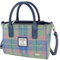 Glen Appin Harris Tweed Tote Handtasche - LB1228 Brora mit abnehmbarem Schulterriegel, Col135 Blau und Rosa, m