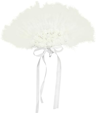 Amosfun 5stücke Hochzeitsfächer Mit Federdekoration Eleganter Tragbarer Fächer Für Braut Und Hochzeitsgäste Für Hochzeiten Partys Und Bühnenaufführungen Handgefertigter Fächer Mit