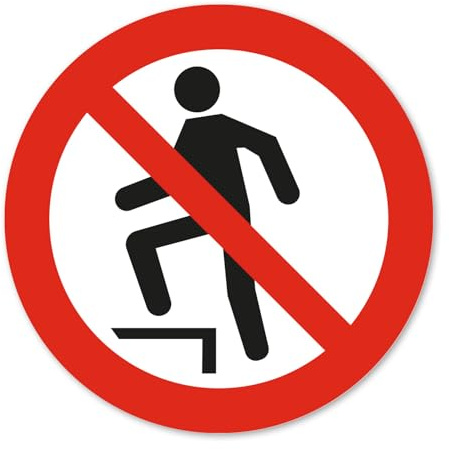 Autocollant d’interdiction P019 Monter interdit selon DIN EN ISO 7010 I Avertissement de sécurité I Protection UV I Résistant aux intempéries I Ø 10 cm I hin804