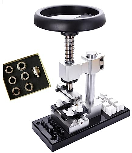 JiangyanBD Apriscatole posteriore per orologio, con 12 mandrini, diametro massimo di apertura di 63 mm, copertura posteriore apribile da 18,5 a 29,5 mm, altezza del banco da lavoro regolabile, per la