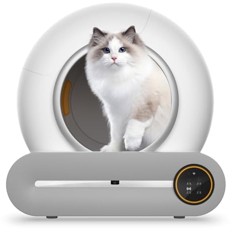 Elektrische Katzentoilette Selbstreinigend Automatisches Katzenklo mit Sieb Self Cleaning Cat Litter Box Katzen Klo Groß XXL Anti Pinch Geschlossene Cat Toilet App Steuerung (Type A)