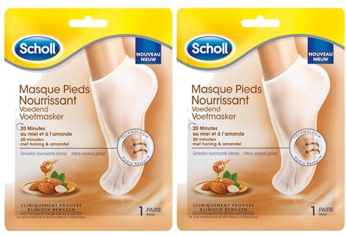 SCHOLL Fußmaske (1 Paar), nährend und feuchtigkeitsspendend, Honig und Mandel, 2 Stück