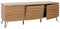 Mendler TV-Rack HWC-M49, Lowboard TV-Schrank, 3D-Design Staufächer, MDF Metall 52x142x44cm - Natur