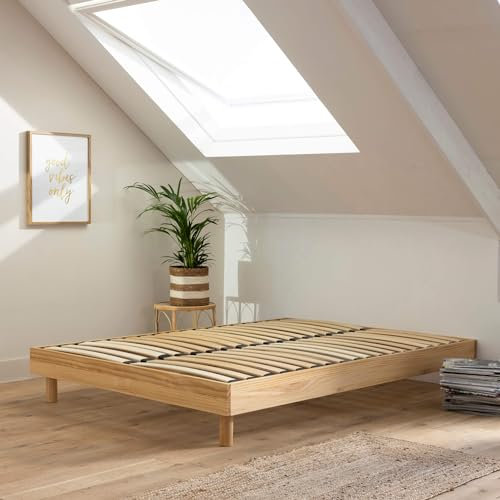 Terre de Nuit Sommier kit en Bois Massif Naturel 140x190