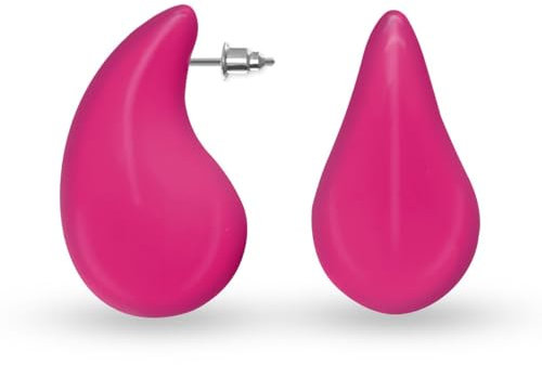 Soul-Cats - Orecchini grandi a goccia, colore: rosso, nero, bianco, rosa, blu, verde, arancione, viola, rosa