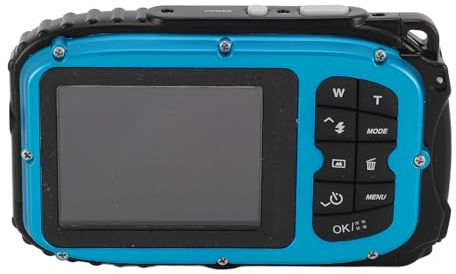 1080P 48MP Unterwasserkamera, 2,4-Zoll-Bildschirm Tauchkamera mit 32 GB Speicherkarte, Autofokus, Gesichtserkennung, 650 MAh Akku Unterwasser wasserdichte Sportkamera (Blue)