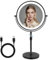 MEKOTRIN 8,7 Zoll Schminkspiegel mit Beleuchtung, Doppelseitig Make-up Spiegel mit 3 LED-Lichtfarben und Dimmbare Helligkeit, USB Wiederaufladbarer Kosmetikspiegel 360° Drehbar（1X/10X,Schwarz