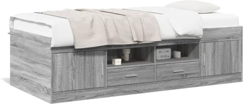 Einzelbett mit Schubladen und Ausziehbett Grau Sonoma 90x190 cm Hochbett mit Einzelbett Gästebett und Schlafsofa Option