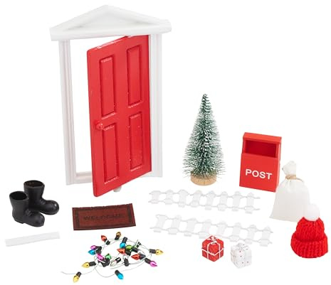 VBS Wichteltür-Set Christmas, 12 Teile - Kreative Bastelideen für Weihnachten, Wichteltür Dekoration, 12-teiliges Set in verschiedenen Designs, perfekt für DIY-Deko