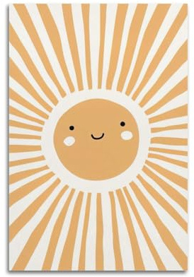 Einfache Malerei Sonne Kinderzimmer Dekoration Poster für Kinder Marvel Poster dekorative Malerei Leinwand Wandposter für Schlafzimmer Dekor und Kunstbild Druck Moderne Familie 30 x 45 cm