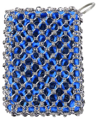 JINGLING Grattoir à chaîne en fonte, brosse à récurer en acier inoxydable pour casseroles, nettoyeur de chaîne multifonction pour la cuisine, outil de nettoyage en fonte, brosse à poêle en métal pour