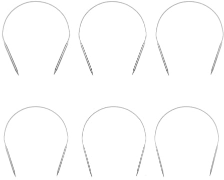 6-teiliges Rundstricknadel-Set, Rundstricknadeln aus Edelstahl (16,9 Zoll/43 cm), Stricknadel-Set für Socken, Pullover, Mützen, Schals, Häkelarbeiten, DIY, US: 8,7,6,5,4 und 3 (5,0, 4,5, 4,0, 3,75, 3,